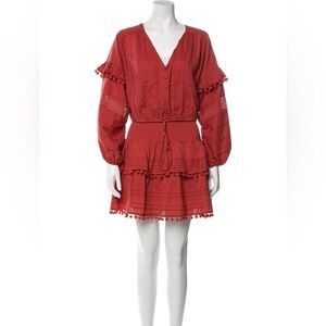 NWT House of Harlow 1960 Two Piece Matching Set Pom Pom Flowy Eyelet Long Sleeve